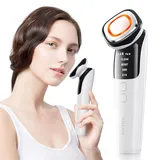 Gesichtsmassagegerät Gegen Falten, ANLAN Blau und Rotlichtlampe Gesicht EMS Gua Sha Elektrisch 42°C±3°C Wärme Eye Massagegerät Gesicht 4 Modi Face Massager Face Lifting Anti Aging Gerät