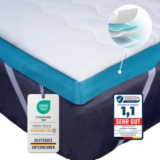 Komfortec Gel Topper 180x200 cm H3/H4, Matratzentopper für Boxspringbett, Oeko-TEX Zertifiziert, 7,5 cm Höhe, Aloe Vera Bezug