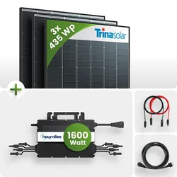 Balkonkraftwerk 1305Wp 3x Trina Solar Modul Hoymiles HMS-1600W Mikrowechselricht...