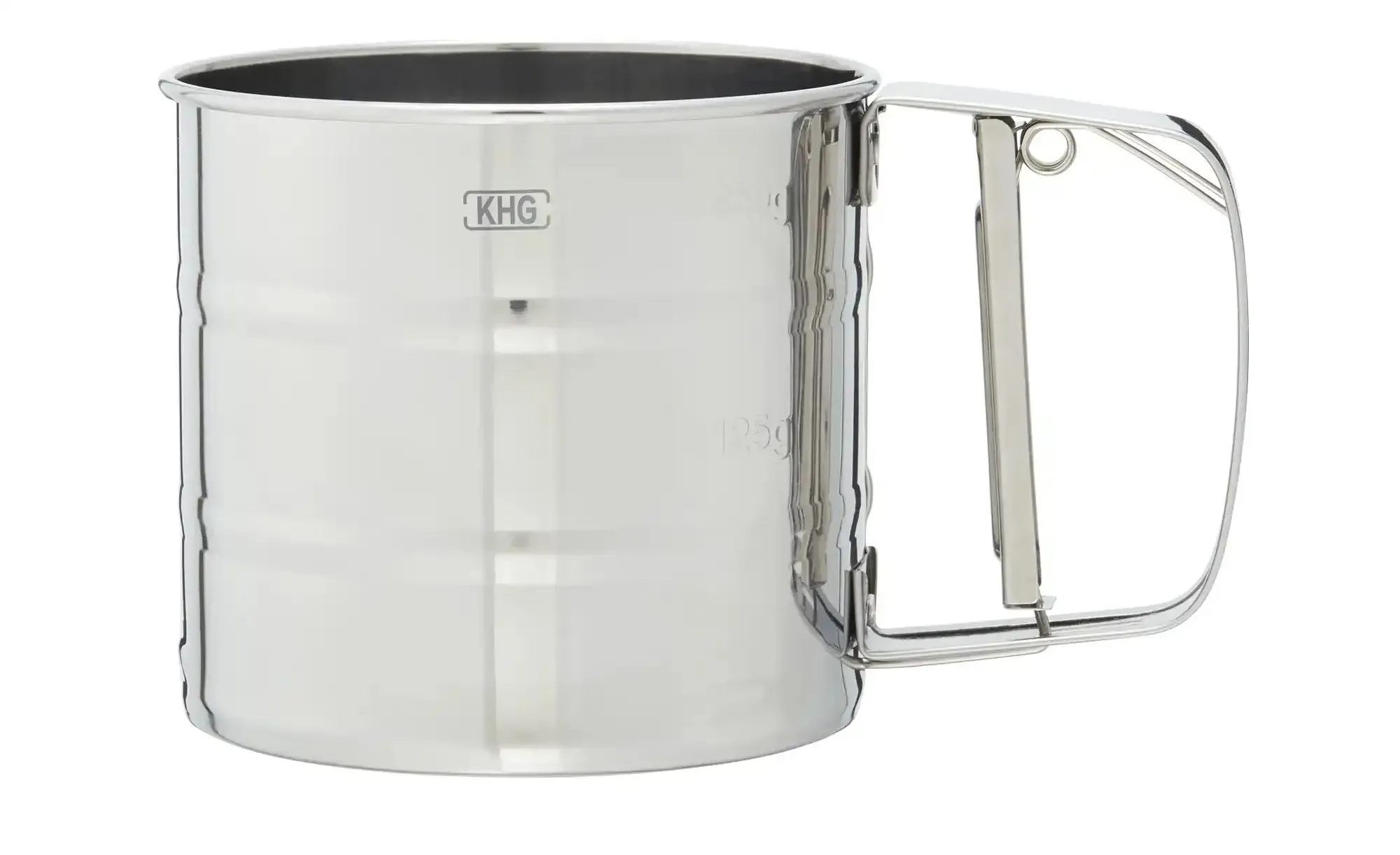 KHG Einhand-Mehlsieb  KHG Küchenhelfer ¦ silber ¦ Edelstahl ¦ Maße (cm): B: 15,5 H: 9,5