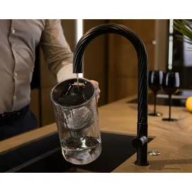 Wessper Wasserfilterkanne Glas schwarz 3L