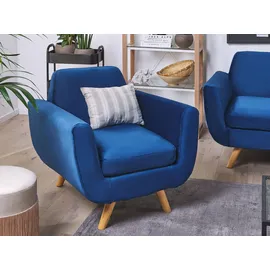 Beliani Bezug für Sessel Bernes Samtstoff Marineblau