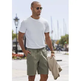 John Devin Shorts JOHN DEVIN "Bermuda", Herren, Gr. L (52/54), N-Gr, grün (khaki), Web, Obermaterial: 97% Baumwolle, 3% Elasthan, unifarben, regular fit kurz, Hosen Shorts, kurze Hose aus elastischer Baumwoll-Qualität, Topseller