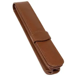 ONLINE Schreibgeräte-Etui aus Echtleder für 1 Stift braun, 2.5x14.5x2.5 cm