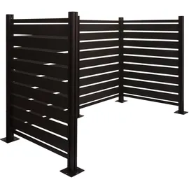 Mendler Mülltonnen-Zaun HWC-K57 130 x 206 cm grau