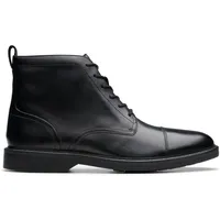 CLARKS Herren Aldwin Cap Chukka-Stiefel, Schwarzes Leder, 41