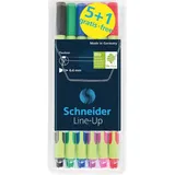 Schneider 5 + 1 GRATIS: Schneider Line-Up Fineliner farbsortiert 0,4 mm, 5 St. + GRATIS 1 Fineliner