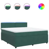 vidaXL Boxspringbett 180 x 200 cm Dunkelgrün
