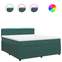 vidaXL Boxspringbett 180 x 200 cm Dunkelgrün