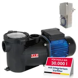 T.I.P. Poolpumpe mit Timer schwarz 10.000 l/h
