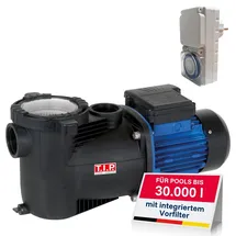 T.I.P. Poolpumpe mit Timer schwarz 10.000 l/h