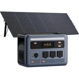 OSCAL PowerMax 1800SE Tragbare Powerstation mit 500W Solarpanel, 1024Wh LFP Batterie Backup mit 3x1800W AC Ausgäng, Schnellladung von 0-80% in 45 Mins Solar Generator, Notstromaggregat für Camping