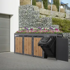 ML-Design Mülltonnenbox 260 x 80 x 124 cm braun