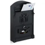 Relaxdays Briefkasten antik schwarz