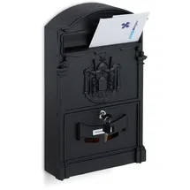 Relaxdays Briefkasten antik schwarz