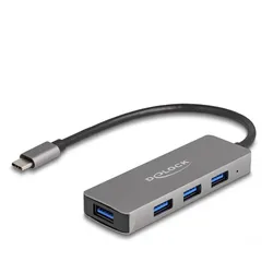 Delock 4 Port USB 5 Gbps Hub mit USB Type-CTM Anschluss – – USB Typ-A Buchsen seitlich