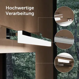 doporro LED Badlampe Spiegellampe 6000K Badezimmer Lampe 180° Drehbar Chrom 9W Luxaris