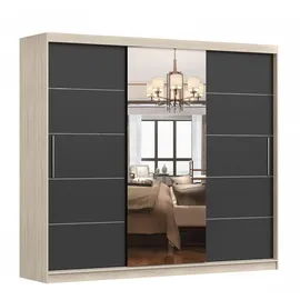 imoebel24 Schwebetürenschrank ALBA I 250 x 218 x 61 cm Schwarz