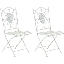 CLP Sibell Gartenstuhl 42 x 49 x 91,5 cm antik-weiß 2er Set