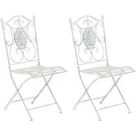 CLP Sibell Gartenstuhl 42 x 49 x 91,5 cm antik-weiß 2er Set