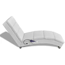vidaXL Massage-Chaiselongue Weiß Kunstleder