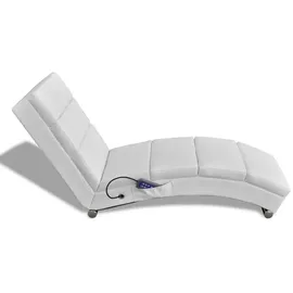 vidaXL Massage-Chaiselongue Weiß Kunstleder