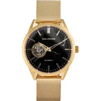 HOLZKERN Unisex-Armbanduhr Automatik Inverno Marmor/Goldfarben