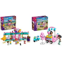 LEGO Friends Heartlake City Süßwarenladen + LEGO Friends Zuckerwatte-Stand und Roller Geschenk für Mädchen & Jungen ab 6 Jahren 42649 + 42643