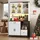 Okwish Buffetschrank 105 x 40 x 185 cm Natur/Weiß