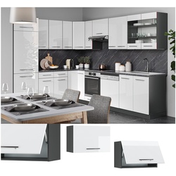 VICCO Hängeschrank 60cm (flach) Weiß Hochglanz Küchenschrank Dunstabzug Küchenzeile Fame-Line