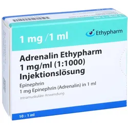 ADRENALIN Ethypharm 1 mg/ml 1:1000 Injektionslsg. 10X1 ml