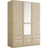 Priess Kleiderschrank PRIESS "Schrank Garderobe Wäscheschrank Barcelona in 5 Breiten", braun (edelbuchefarben), B:140cm H:193cm T:54cm, Holzwerkstoff, Schränke, Kleiderschrank, viel Stauraum, geräumige Schubkästen, mit Spiegel, MADE IN GERMANY