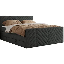MKS Boxspringbett mit Bettkasten - grau - Maße (cm): B: 161 H: 110