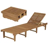 vidaXL Sonnenliege 200 x 61 x 86 cm natur klappbar