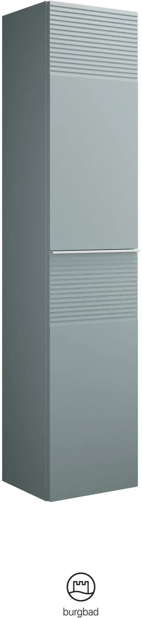 burgbad Fiumo Hochschrank mit Plisseestruktur 1600x350x320 Eisblau Softmatt - Eisblau Softmatt