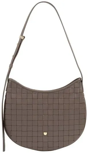DuDu Hispani Schultertasche Leder 32 cm  grau
