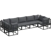 vidaXL Garten-Sofa-Set 7 pcs Schwarz Aluminium