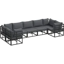 vidaXL Garten-Sofa-Set 7 pcs Schwarz Aluminium