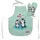 Heless 223 - Ofenhandschuh und Kochschürze für Kinder im Pinguin Pünktchen Design, waschbar, Zubehör zum Kochen und Backen