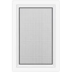 Fenster mit Fliegengitter, PVC, aluplast IDEAL® 4000, Spannrahmen und Fenster Weiß, Fiberglasgewebe Grau, individuell konfigurieren