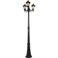 QAZQA Klassische Laterne schwarz 3-Licht IP44 - New Haven