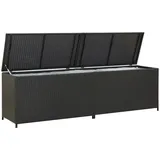 DOTMALL Gartenbox Gartenbox Poly Rattan 200x50x60 cm Schwarz schwarz