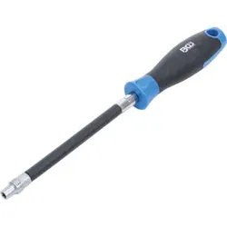 BGS Flexibler Schraubendreher mit Rundgriff 70023, E-Profil E 7, Klingenlänge 150 mm