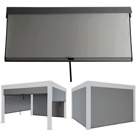 Mendler Seitenwand für Pergola HWC-L46 3 x 4 m Grau