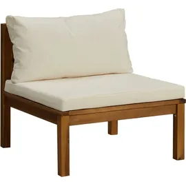 vidaXL Akazienholz Loungesofa 3-Sitzer creme