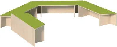 Podestanlage 4, 4teilig, mit Linoleum-Deckplatten