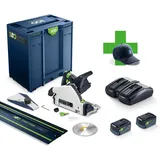 Festool Tauchsäge TSC 55 KEBI-Plus/XL-FS 100Y Limited Edition inkl. 2 x 5,0 Ah Akku + Doppelladegerät + Systainer SYS 3 + Führungsschiene