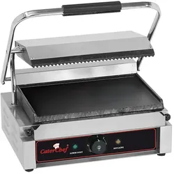 Kontaktgrill Solo-Grande (glatt/gerillt) | 2.2kW | ausgestattet mit großer Tropfschale, Spritzkante |410x400x210(h)mm