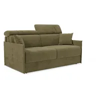 Miryam Schlafsofa Mit Matratze Mit Verstellbaren Kopfstützen Aus Weichem, Fleckenabweisendem Stoff T31 149 Cm Grün
