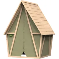 EXIT TOYS Spielhaus, Grün, Holz, Kunststoff, 124x164x114 cm, SGS-geprüft,